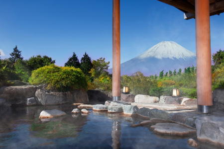 箱根絶景旅行 美しい桜並木と絶景露天風呂からの富士の眺め