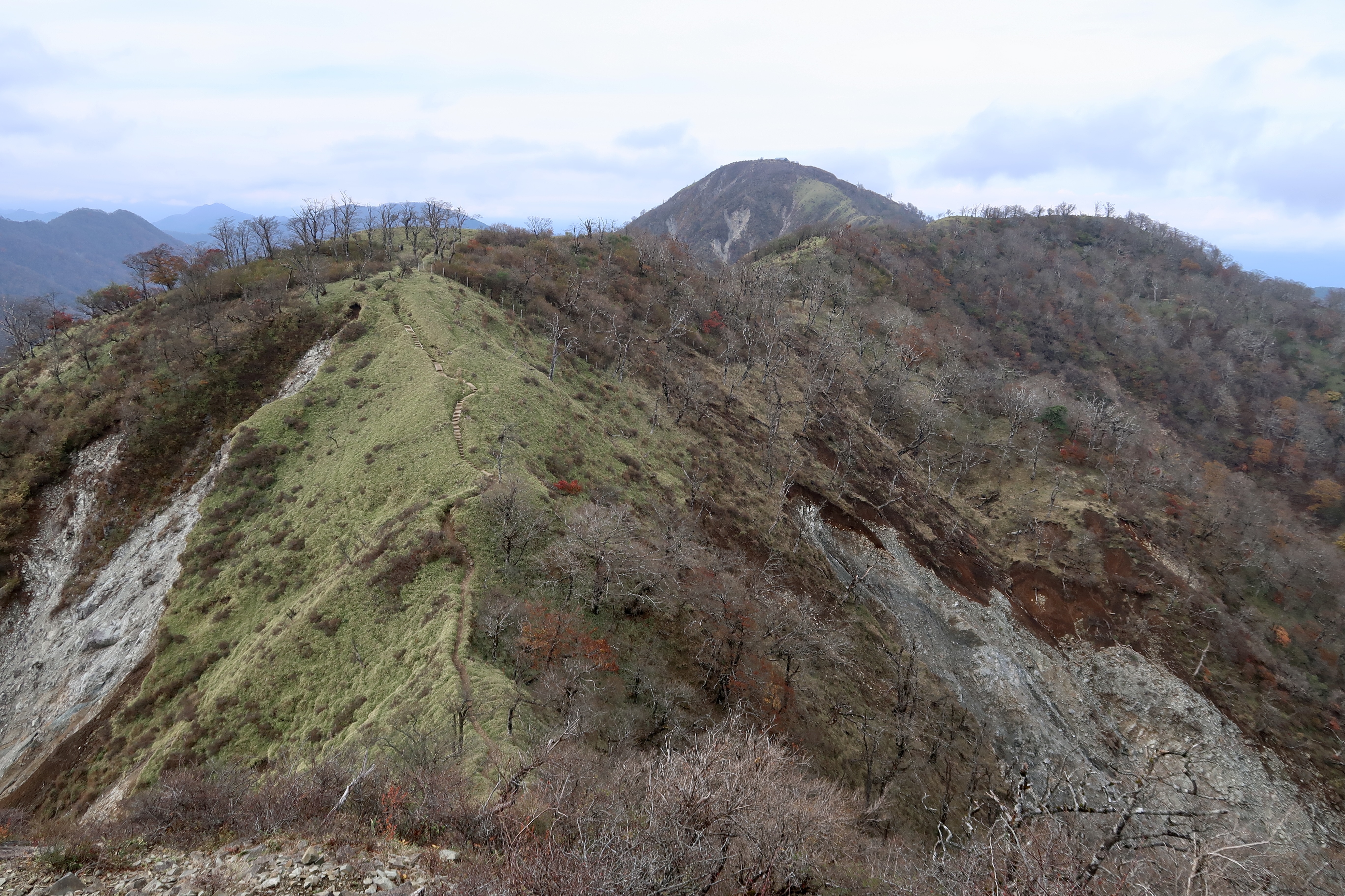 View of the trail between Mt. Tanzawa and Mt. Hirugatake