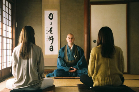 Zazen-Erfahrung &quot;Fliegender Mönch&quot; (Gansyuji Tempel, Daitokuji-Schule des Rinzai-Zen-Buddhismus) image